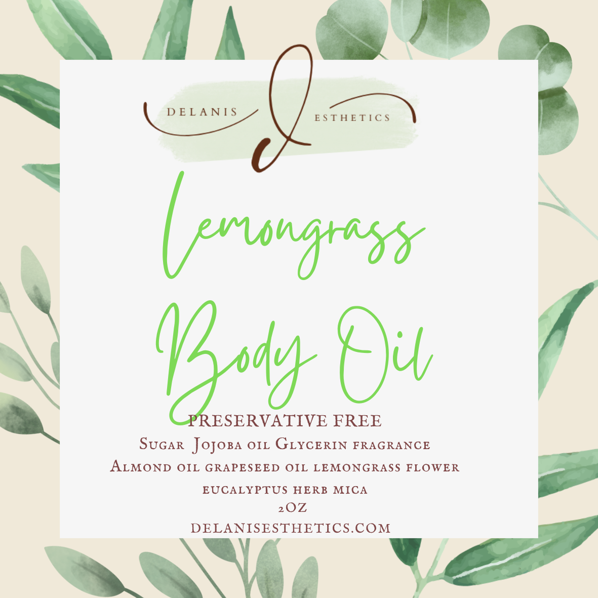 Lemongrass Body Oil